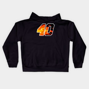 On Fire Racing Number 40 Kids Hoodie